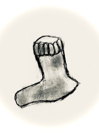 a drawing of a sock